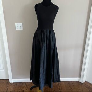 Moon River Black Midi/Maxi Mixed Media Dress - Size S
